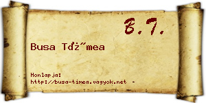 Busa Tímea névjegykártya