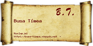 Busa Tímea névjegykártya